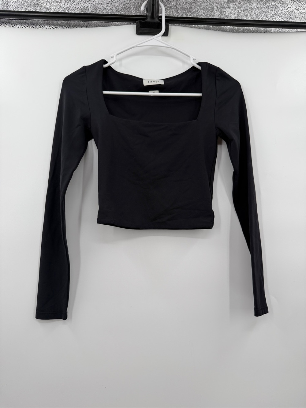 Babaton black long sleeve crop xs
